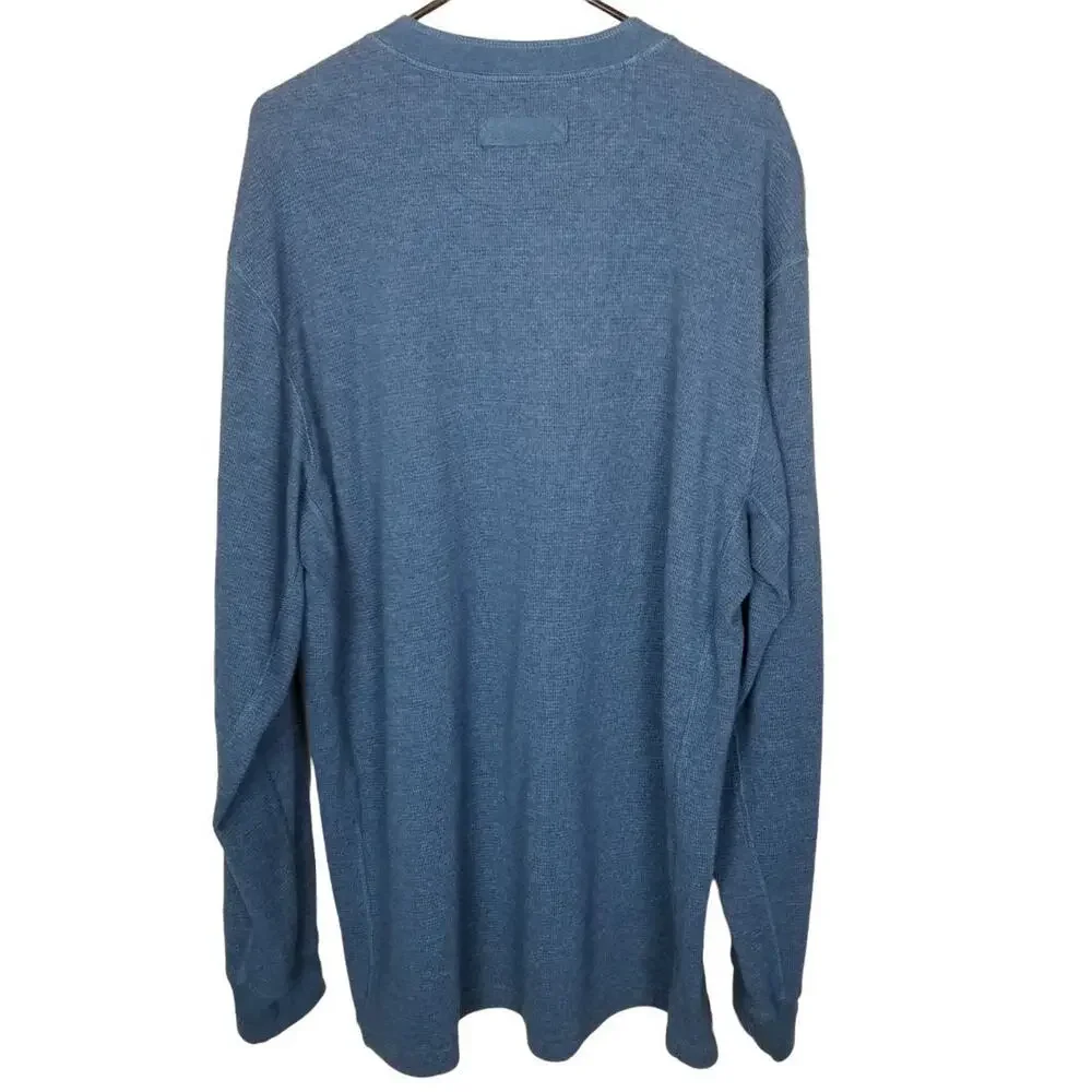 Duluth Trading Co Mens Waffle Knit Thermal Henley Shirt Size XL Gorpcore Stretch